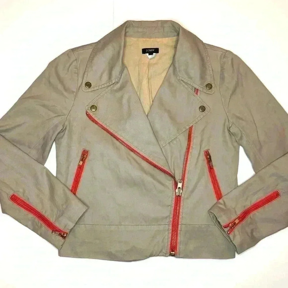 J. Crew Jackets & Blazers - J.Crew Women’s Khaki Cropped Trench Motor Jacket Size- 0